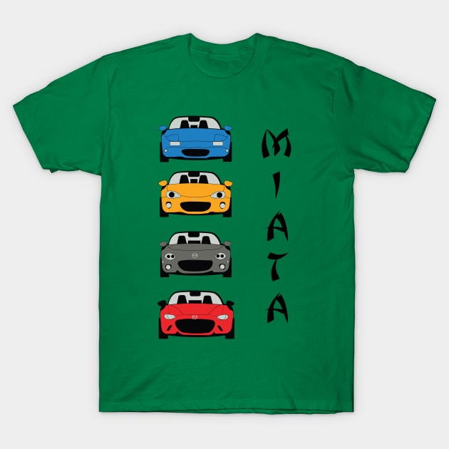 Miata Generations T-Shirt by RFROADSTER